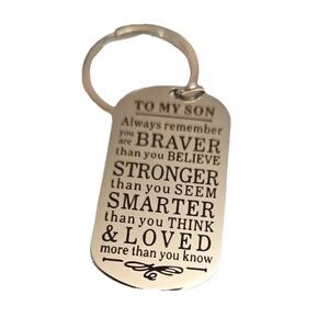 To My Son Keychain Gift Christmas Birthday Father's Day